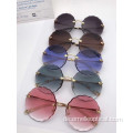 Hochwertige randlose runde Sonnenbrille für Frauen